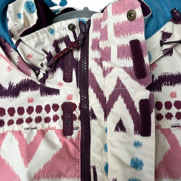 Burton Jacket Womens Small Pink Purple Blue Cream Ski Snowboard Da Nang Coat - Picture 11 of 13